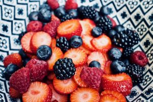 colourful berries in a bowl